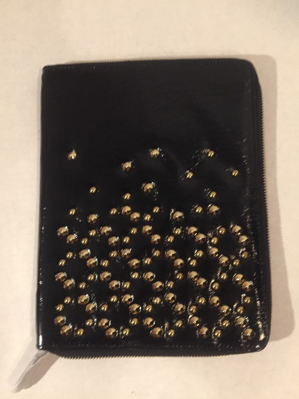 Be&D Women's Ipad Case Black W/ Gold Studs 8"X10" New